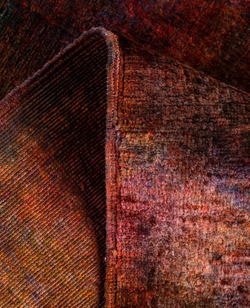 Overdyed One-of-a-Kind Hand-Knotted Area Rug Orange, 3' 0" x 7' 10"