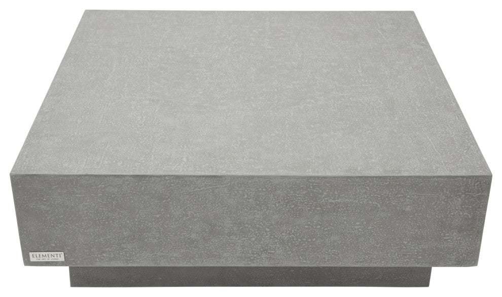 Tevere 40" Square Concrete Coffee Table, Space Grey