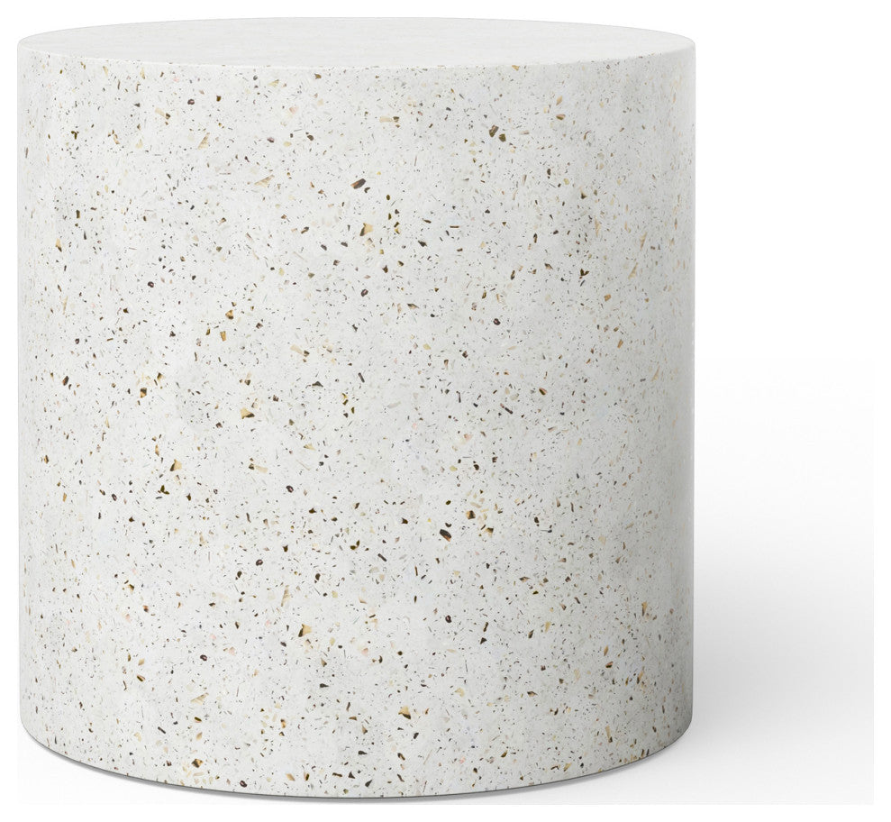 Mixx, Una 20" Pedestal, Ivory Terrazzo