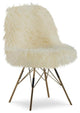 Linon Riley Metal Faux Fur Accent Chair in Gold