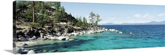 "North Shore Lake Tahoe CA" Canvas Art, 36"x12"x1.25"