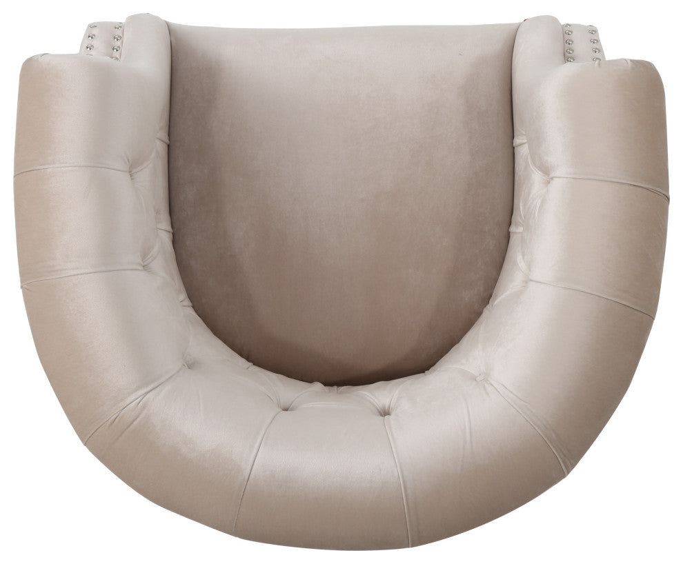 GDF Studio Aries New Velvet Tub Style Club Chair, Champagne