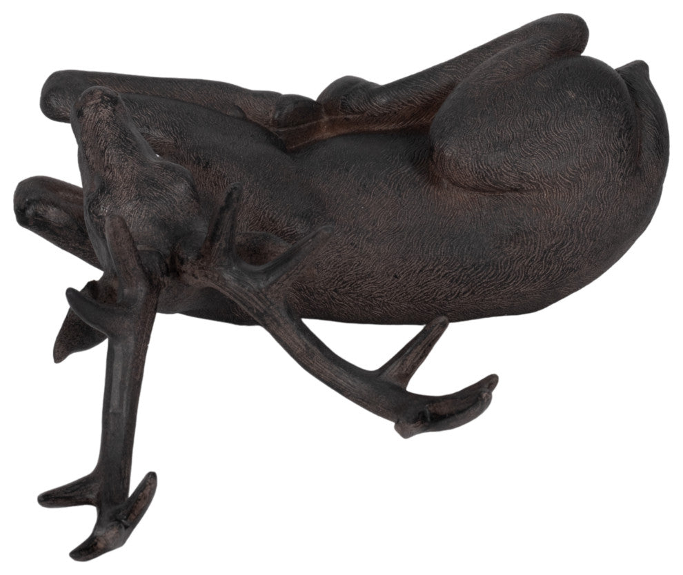 Sagebrook Home Brown Resin Deer, Sitting Sculpture Figurine