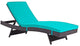 Modway Peer outdoor Patio Chaise, Espresso/Turquoise