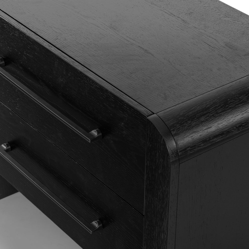 Safavieh Couture Katrina 2 Drawer Nightstand, Black