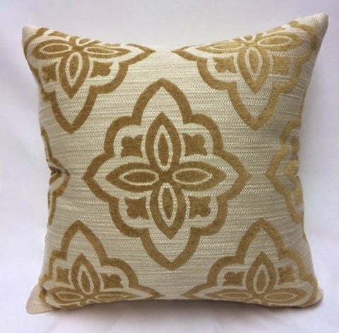 Chenille Texture Medallion Pillow, Gold, Without Insert