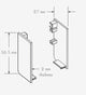 Handle-Free Cabinet Hardware 6K377 L Cap Comp. Rectangle, Right, Silver