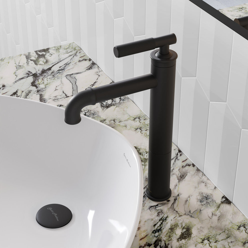 Avallon Single Hole Sleek, High Arc Bathroom Faucet, Matte Black