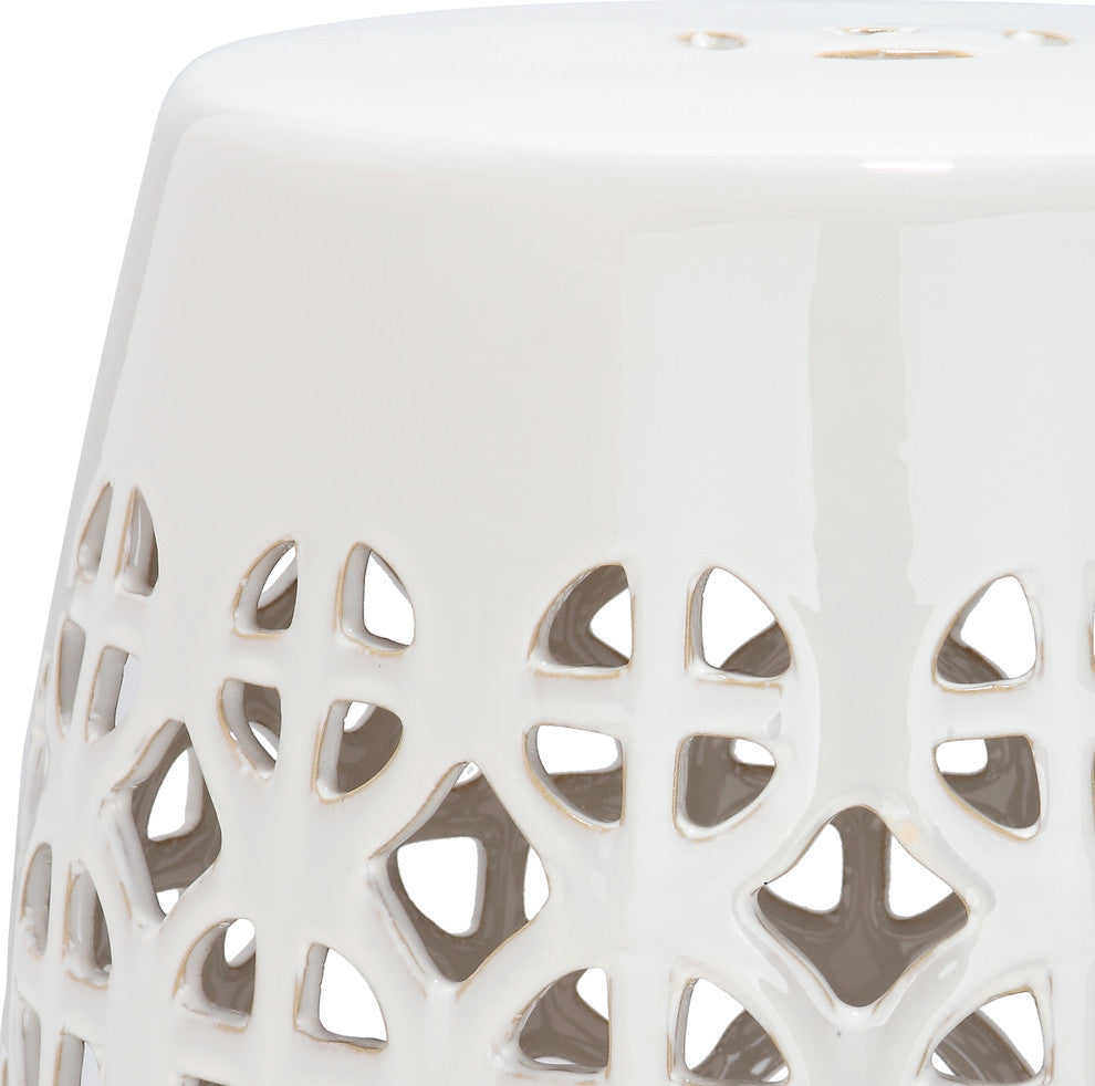 Safavieh Circle Lattice Garden Stool, Cream