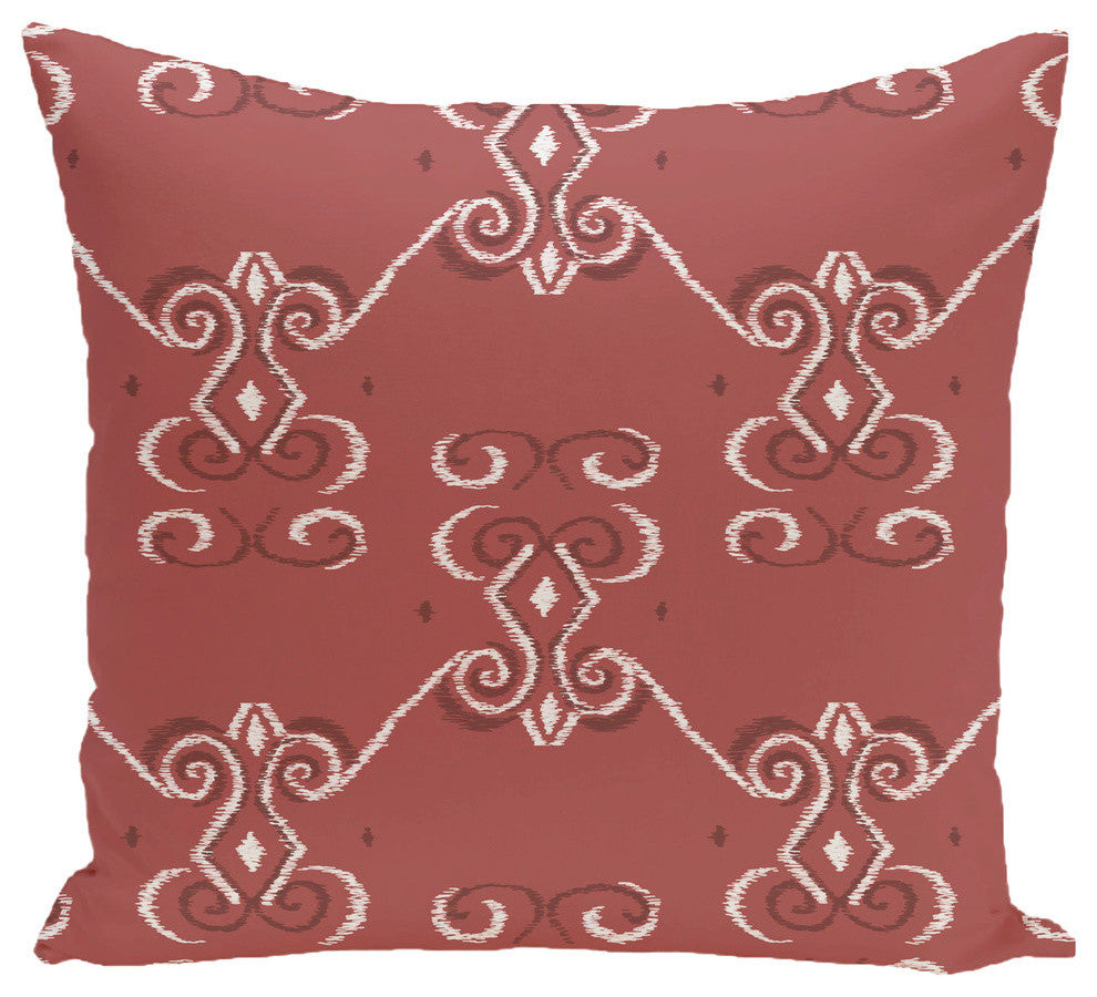 On The Line Geometric Print Pillow, Burnt, 16"x16"