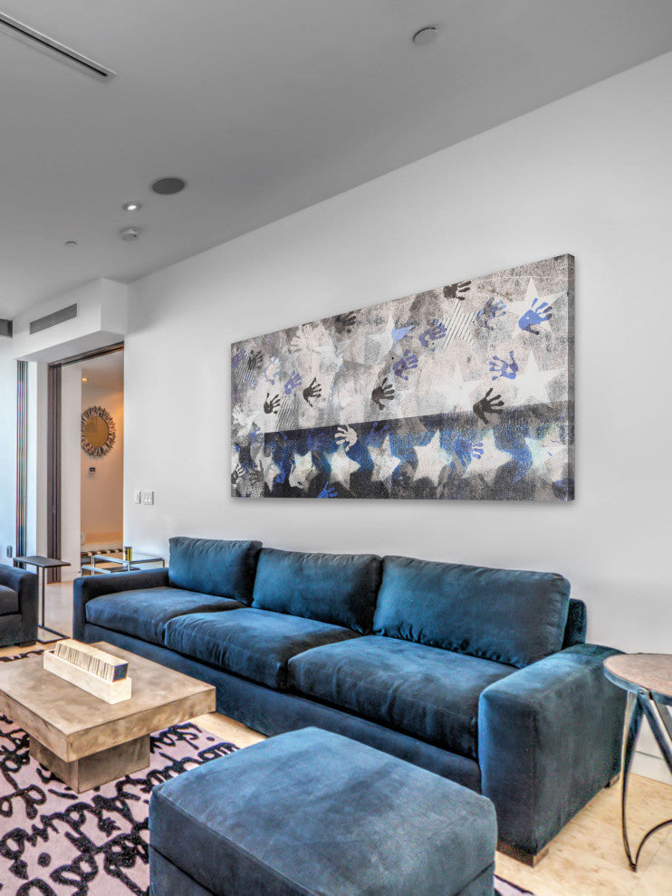 "Hands Across America" Print on Canvas, 36"x18"