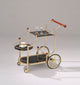 Lacy Serving Cart, Golden Plated and Black Glass