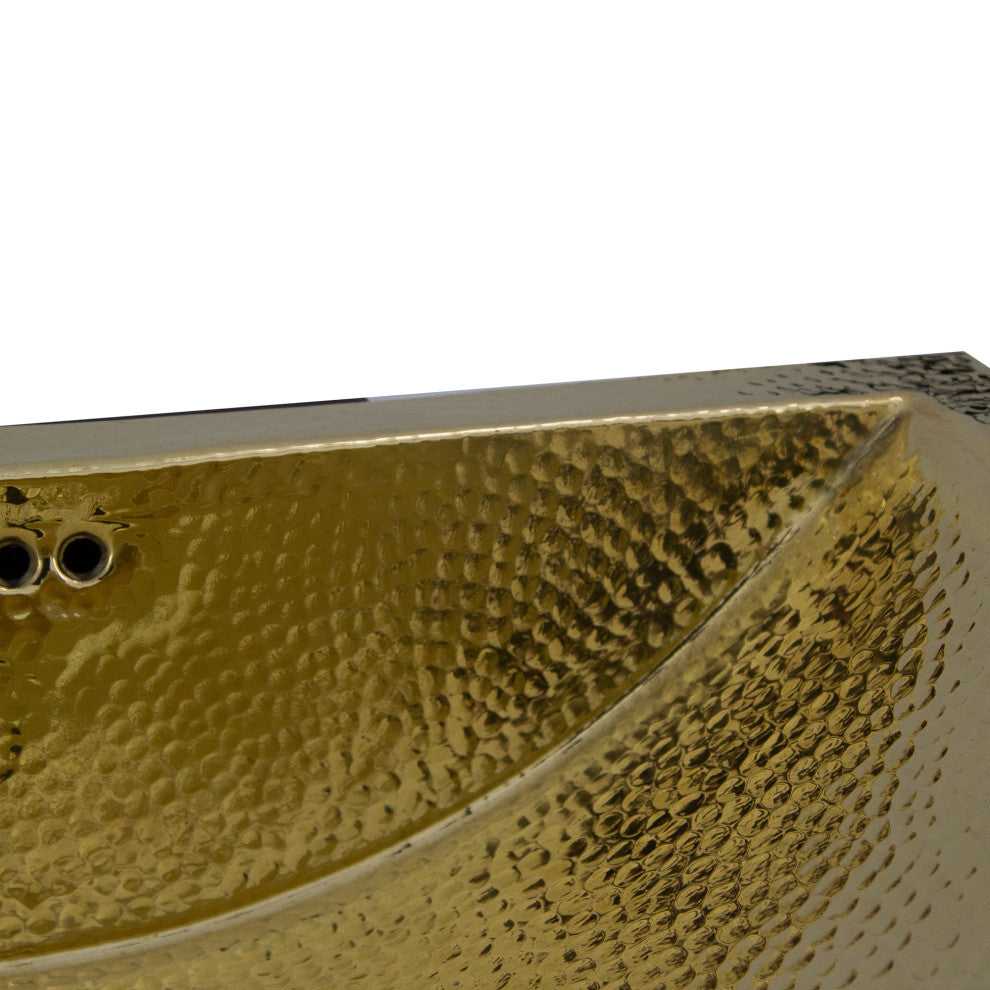 Nantucket Sinks 23.5"x15.5" Hammered Brass Rectangle Undermount Bathroom Sink