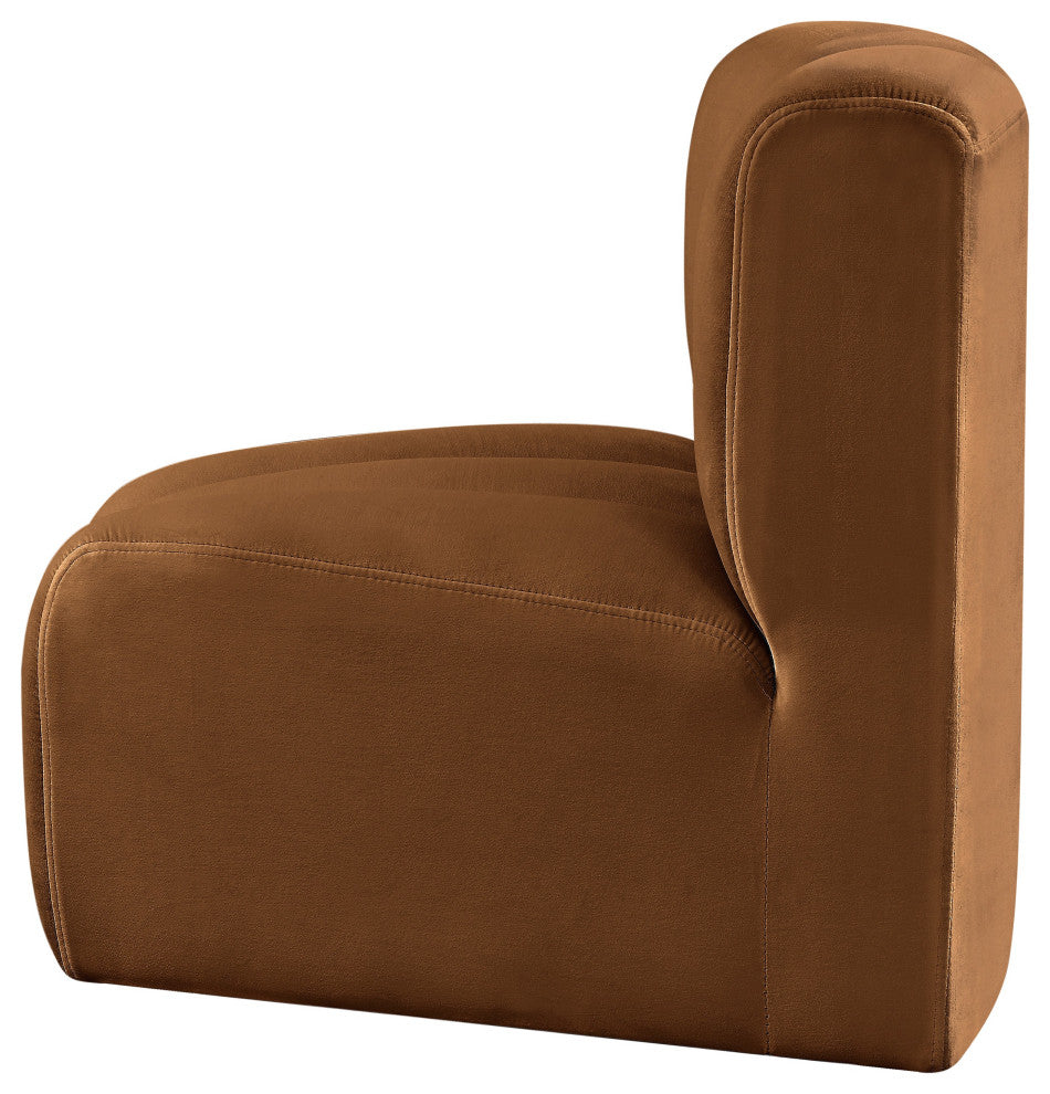 Arc Upholstered Modular Component, Saddle, 1-Piece: Curved Corner, Velvet