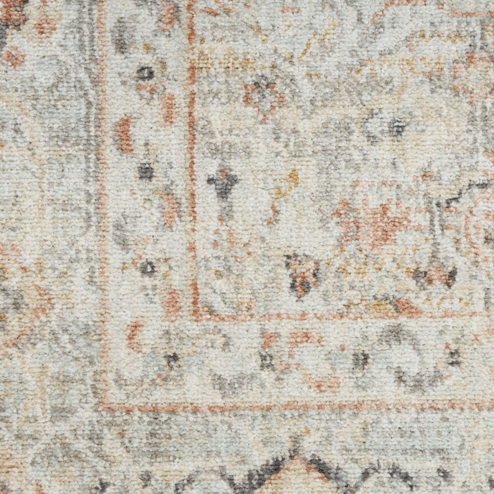 Nourison Oushak Home 6' x 9' Light Grey Vintage Indoor Rug