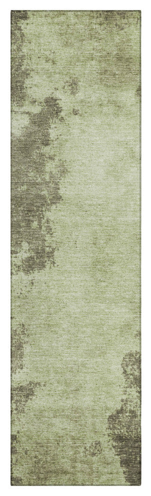 Machine Washable Indoor/Outdoor Chantille ACN1902 Olive 2'3" x 7'6" Runner Rug