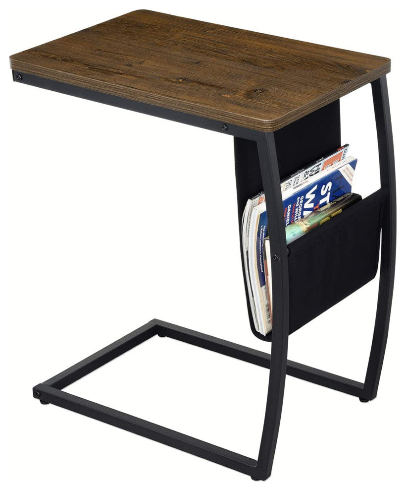 Vintage Side End Tables Living Room with Side Pocket