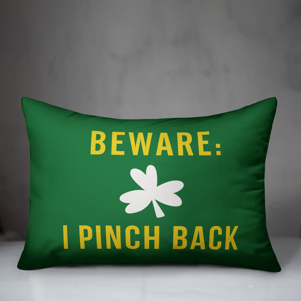Beware: I Pinch Back 14x20 Lumbar Pillow