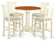 5 Pc Pub Table Set - Kitchen Dinette Table And 4 Bar Stools With Backs