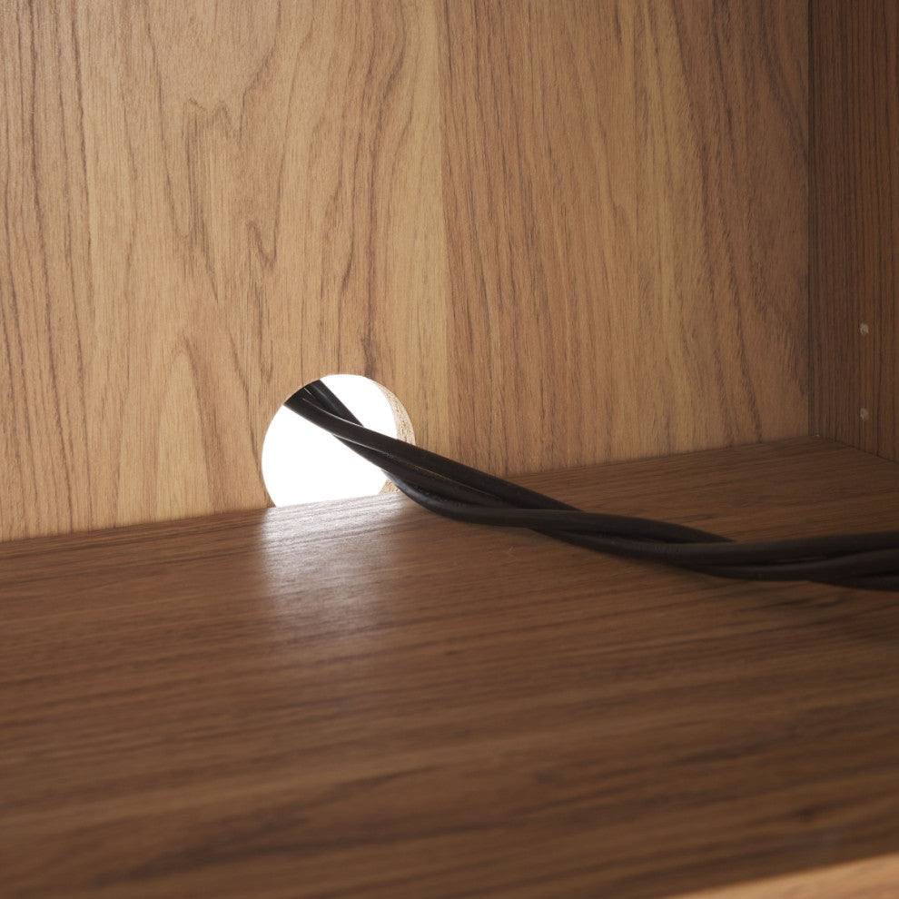 Safavieh Atlantes 4 Door 4 Shelf Media Stand, Oak