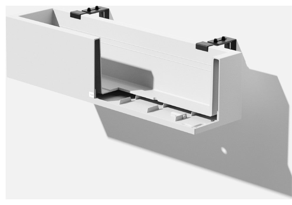 Block Series Trough 36" Planter With Bracket, White, 9"h X 9"w X 36"l, 1 Pack