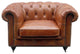 Paris Club Top Grain Leather Leather Tufted Club Chair, Brown