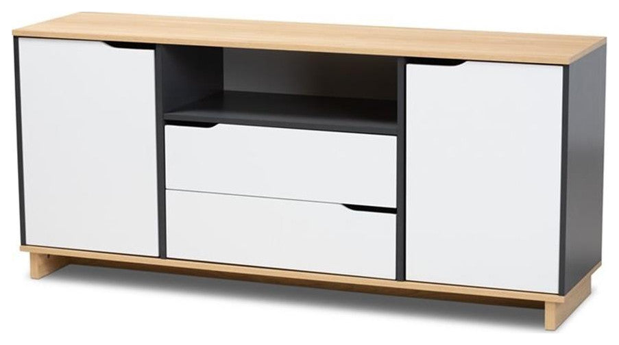 Baxton Studio Reed Multicolor 2-Door Wood Dining Room Sideboard