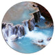 Beautiful Blue Water Cascade, Seashore Round Wall Art, 23"