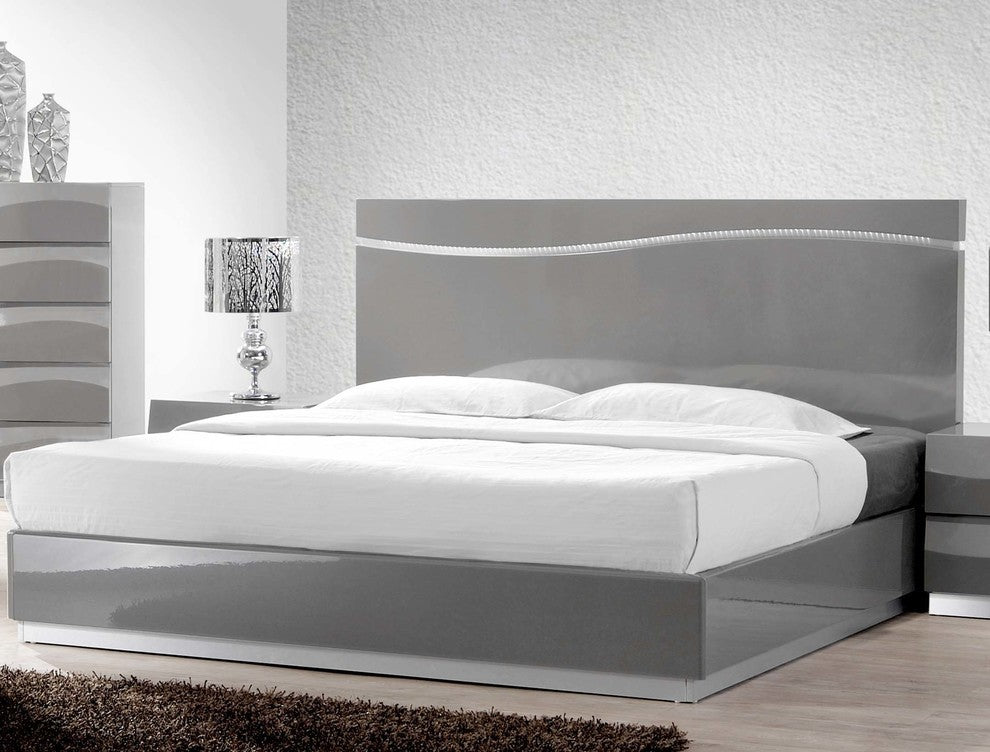 Leon Gray Modern 5-Piece Bedroom Set, Eastern King