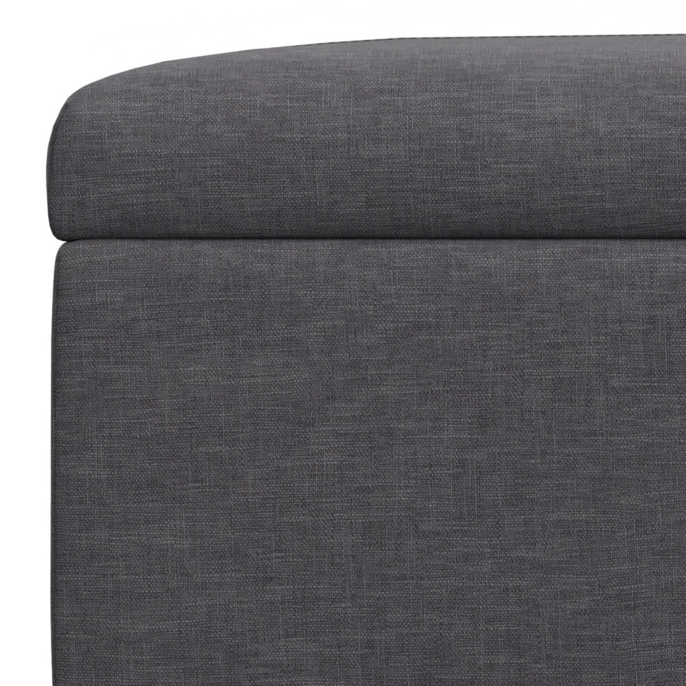 Gabbie Rectangular Storage Ottoman, Slate Grey