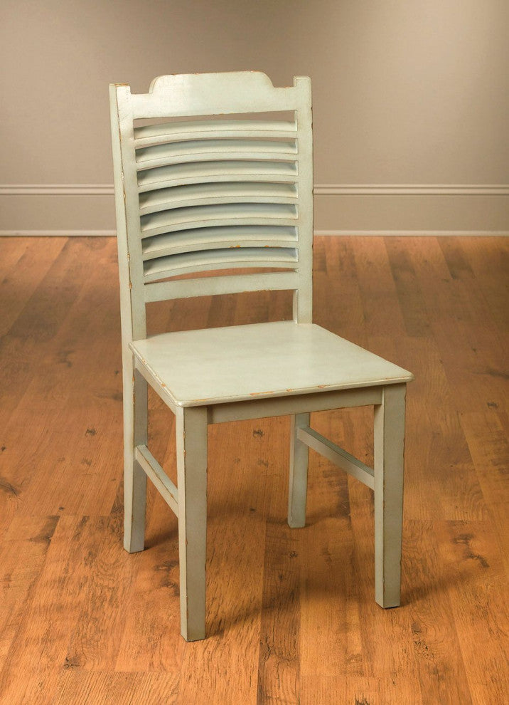 Solid Wood Dining Chair, Blue/Gray