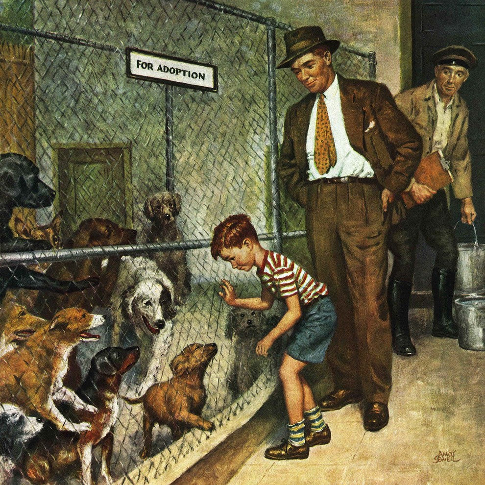 "Dog Pound" Painting Print on Canvas by Amos Sewell