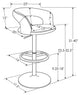 Monza Adjustable Height Swivel Armless Bar Stool, White