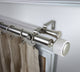 Adalynn 1" Diameter Double Curtain Rod, Satin Nickel, 120-170"