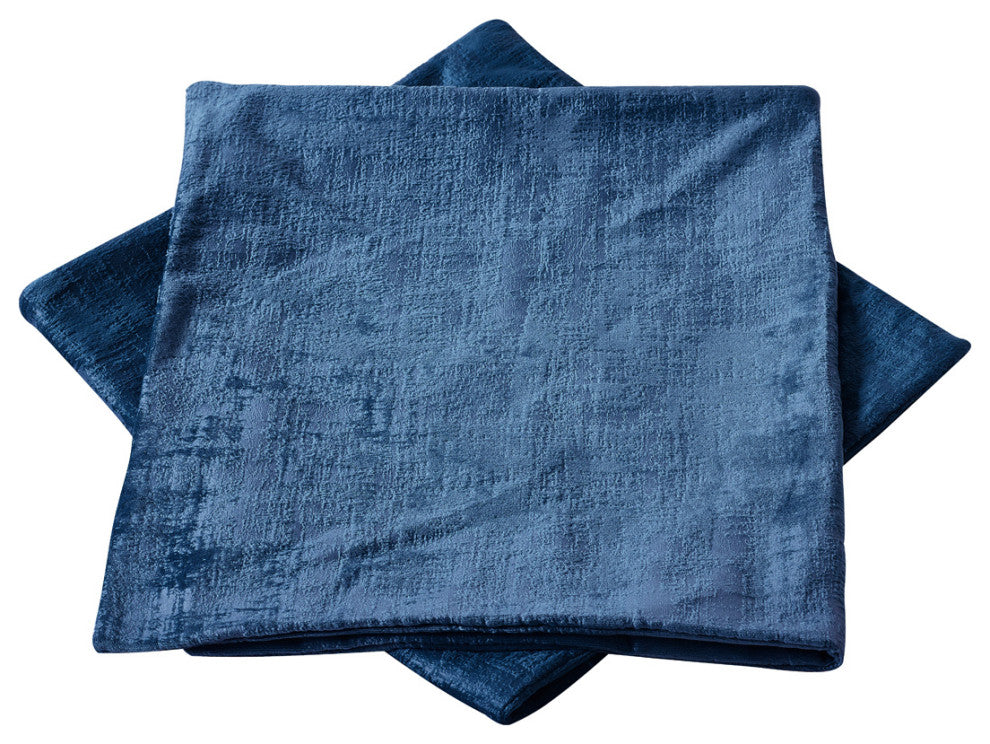 Velvet 2 Piece Lumbar Pillow Cover Set, Majolica Blue, 2 Piece, 14"x26"