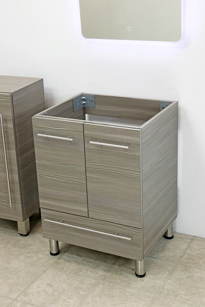 Windbay 24" Freestanding Vanity, Taupe Grey, Black Stone Countertop