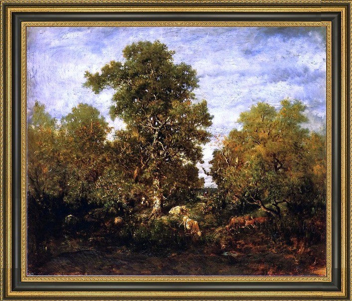 Theodore Rousseau The Pond Framed Premium Canvas Print, 20"x25"