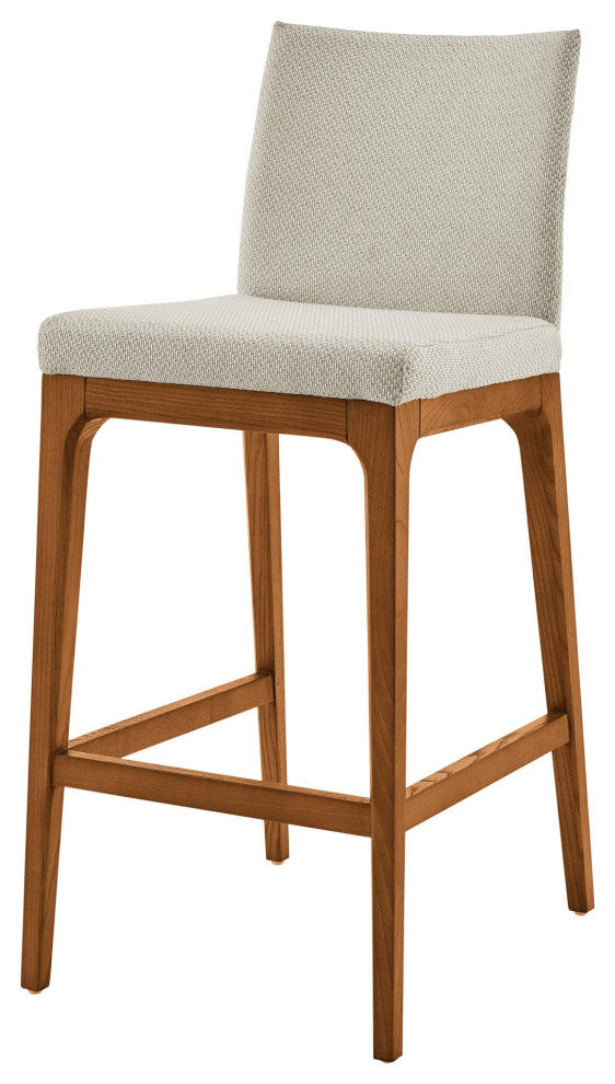 Devon Counter stool Walnut LegsSet of 2, Cardiff Cream, Fabric