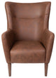 Connor Traditional Wingback Accent Chair, Dark Brown