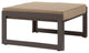 Modern Urban Contemporary Outdoor Patio Ottoman, Brown Fabric Steel