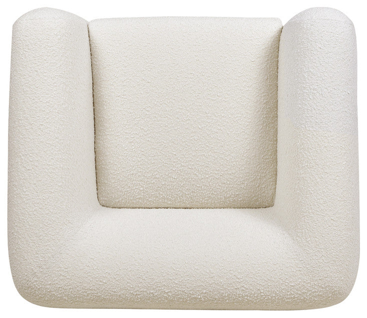 Alpine 44" Sherpa Arm Chair, Ivory White Boucle
