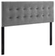 Gray Emily Full Biscuit Tufted Performance Velvet Headboard