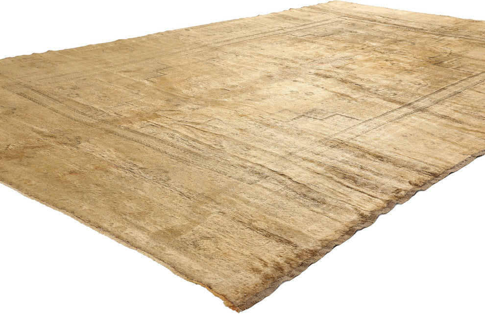 Vintage Earth-Tone Turkish Oushak Rug, 07'00 x 11'05