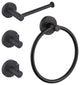 Circular 4-Piece Bathroom Hardware Set, Matte Black