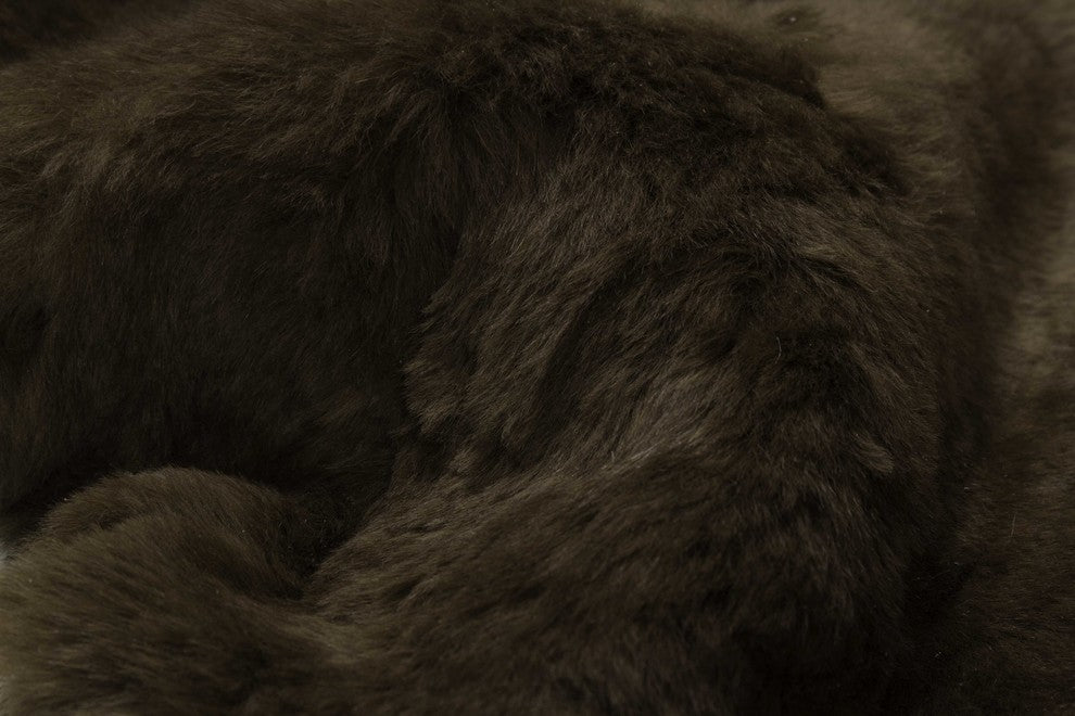 2' X 3' Brown  Natural Sheepskin Single Short Haired Area Rug