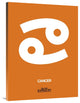 "Cancer Zodiac Sign White on Orange" Fine Art Print