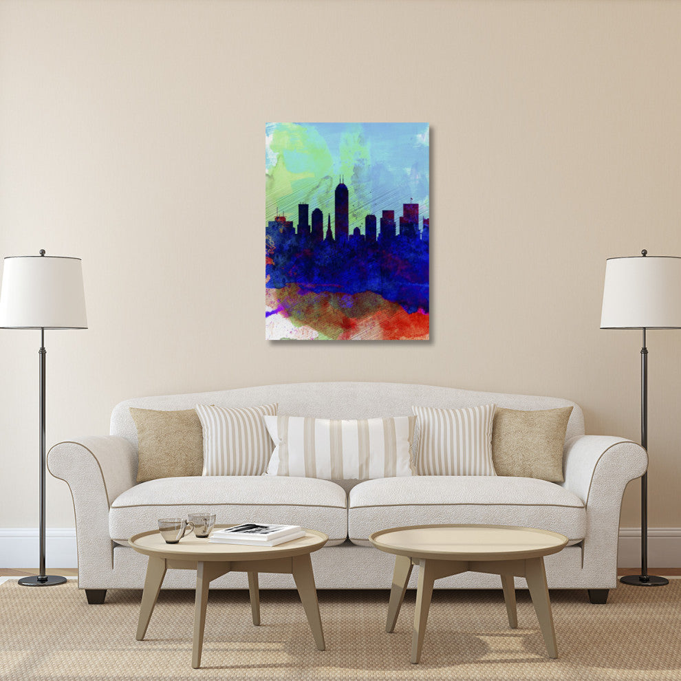 "Indianapolis Watercolor Skyline" Fine Art Print
