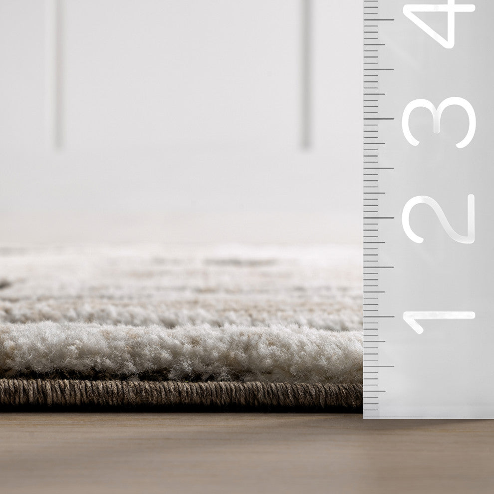 Gatsby Southwestern Tasseled Area Rug, Brown 5' 3" x 7' 6"