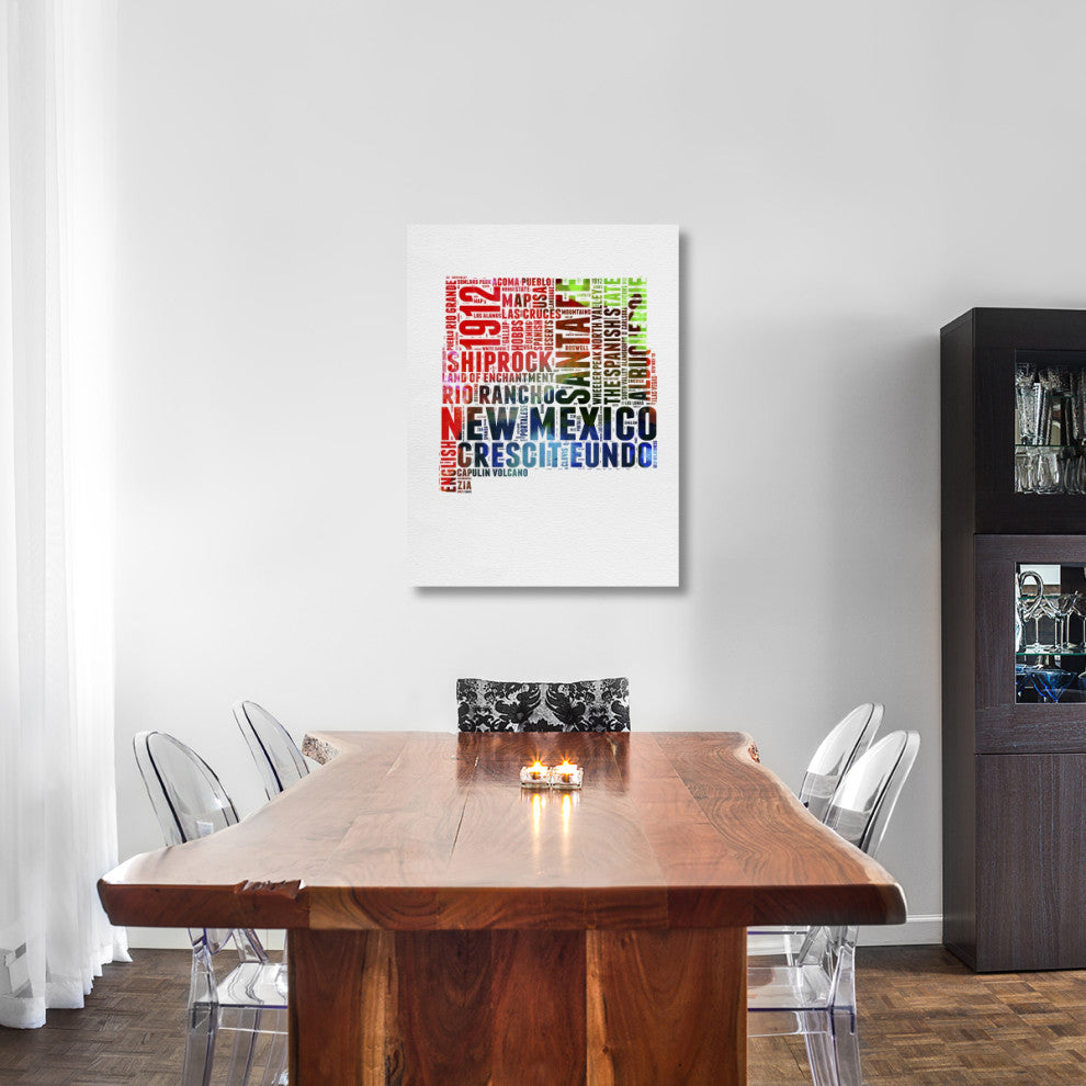 "New Mexico Watercolor Word Cloud" Fine Art Print