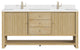 Marigot Single 72" Double Vanity, Oak, 1-Hole 3 CM White Zeus Top, Backsplash